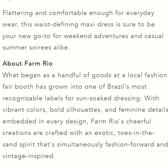 Gorgeous Anthropologie Farm Rio Dress. Brand new! Never worn! Size XL. Stunning! - Picture 6 of 7